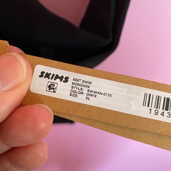 SKIMS Knit Swim Monokini Onyx Bodysuit One Piece Swimsuit Bandage XL & XS - Picture 3 of 5